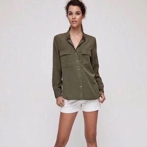 Aritzia Babaton Khaki Button-Down Shirt